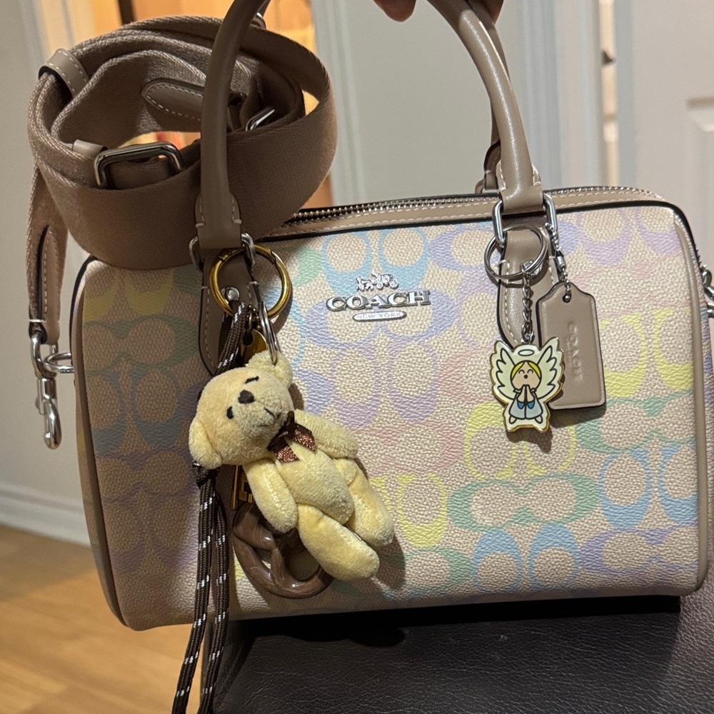 Coach Pastel Satchel with Teddy Charm